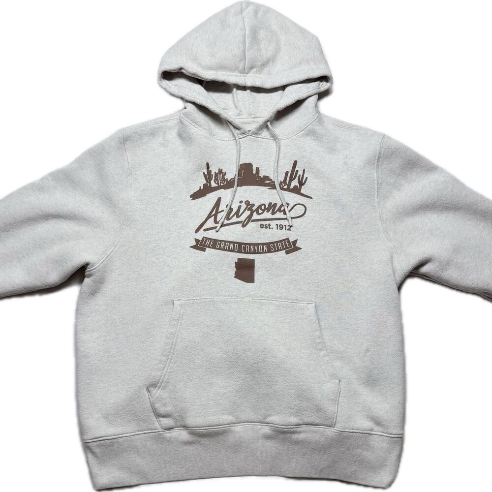 Arizona Men's Grey and Cream Hoodie
